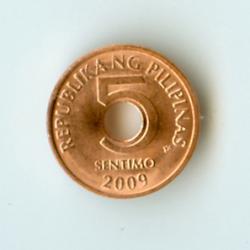 Philippine 5 centavo coin front